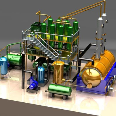 エネルギー鉱山産業廃棄物 5~10トンの容量を持つタイヤからディーゼル蒸留機